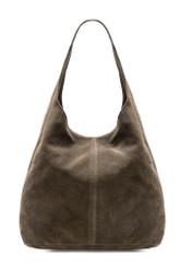 Women's suede shopper bag khaki TORES-1177-57(Z25)