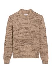 Brown men's sweater SWEMT-0194-1K(Z26), front product view on white background.