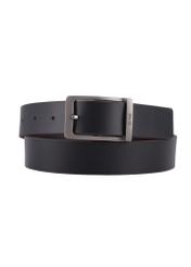 PASMS-0290-99(Z26) men's double-sided leather belt, front product view on white background.