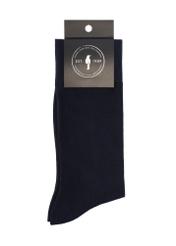 Men's long navy blue socks SKAMT-0019A-7D(Z26), product view with packaging on white background.