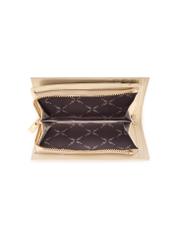 Cream leather women's wallet PORES-0980R-0B(W26), product view inside on white background.