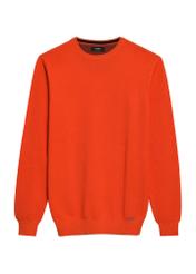 Orange men's sweater SWEMT-0181-30(Z25), front product view on white background.