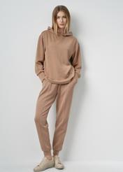 Women's hoodie in camel BLZDT-0097-24(W24)-03