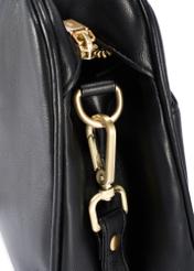 Black leather women's business bag TORES-1240-99(W26) - close-up detail, on white background.