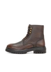 Brown leather men's ankle boots BUTYM-0518-09(Z25)