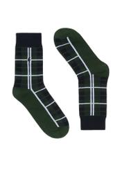 Green checkered men's socks SKAMT-0168-69((Z24)-01