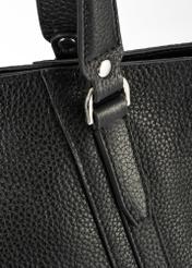 Black large leather women's handbag TORES-1124D-99(Z25), close-up of product detail, view on white background.