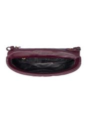 Small burgundy leather handbag TORES-1362-4D(Z26), product view inside on white background.