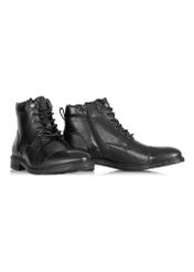 Black leather men's boots BUTYM-0404B-99(Z23)-02