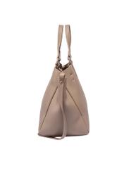 Beige women's shoulder bag TOREC-1231-1B(Z26), side product view on white background.