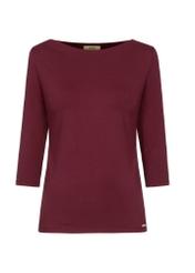 Women's maroon basic blouse LSLDT-0041-49(Z23)-03