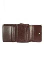 Brown women's croco wallet PORES-0953-89(W25) - top view of the open product on a white background.