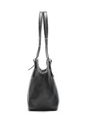 Black leather large women's handbag TORES-1042D-99(Z25), side view of the product on a white background.