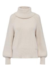 Beige women's turtleneck sweater SWEDT-0208-80(Z24)-04