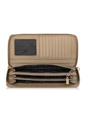 Beige leather women's belt wallet PORES-0892-80(W24)-06