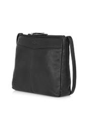 Women's black leather postbag TORES-0992-99(W24)-02