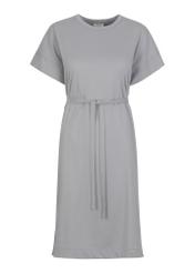 Gray women's dress with belt SUKDT-0158-91(W23)-03