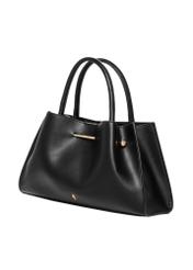 Black women's faux leather handbag TOREC-1387-99(Z26), angled product view on a white background.