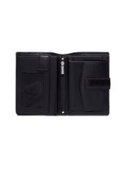 Black men's wallet made of genuine leather PORMS-0739-99(Z26), product view inside on white background.