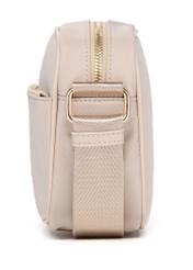 Light pink nylon women's messenger bag TOREN-0309-5A(W26), product view from the side on a white background.
