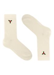 Set of women's Christmas socks ZESDT-0035-15(Z25), view of the third pair from the set on a white background.