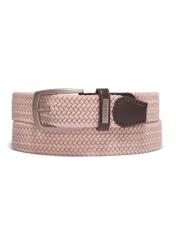 Cream braided men's belt PASMT-0004-0B(Z26), front product view on white background.