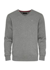 Gray men's sweater with logo SWEMT-0159-91(Z24)-01