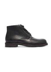 Men's black leather ankle boots BUTYM-0554-99(Z26), side view of the product on a white background.