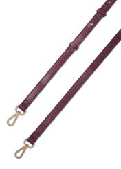 Classic women's leather handbag in burgundy color TORES-1371-4D(Z26), view of the product strap on a white background.