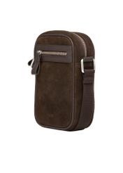 Men's leather bag in dark brown color TORMS-0541-1I(Z26), diagonal view of the product on a light background.