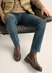 Dark brown leather men's Chelsea boots BUTYM-0462-1I(Z26)