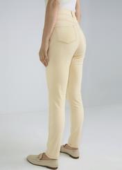 Cream denim pants for women JEADT-0005-11(W22)-03