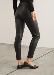 Black imitation leather pants SPODP-0003-99(W23)-04