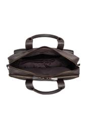 Brown leather men's laptop bag TORMS-0522-1H(Z26), product view inside on white background.