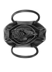 Black mini top handle bag TORES-1203-99(Z25), view of the inside of the product on a white background.