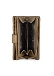 Women's beige leather wallet PORES-0896-80(W24)-06