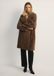 Brown women's fur coat FUTDP-0063-89(Z25)