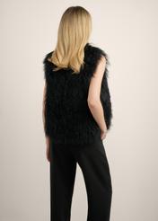 Women's black vest KAMDF-0061-99(Z26) - back view of the product, on a model, against a light background. Knee-length silhouette visible.