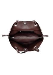 Large brown shopper bag TOREC-0995A-89(Z25), product view from the inside on a white background.