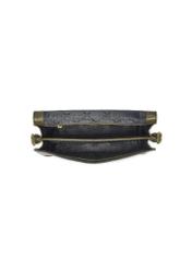 Croco leather women's handbag in khaki color TORES-1324-8D(Z26) - product view from above, on a white background.