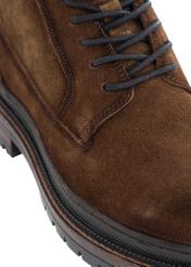 Brown leather men's ankle boots BUTYM-0423B-1I(Z26), close-up of the product on a white background.