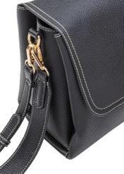 Black women's shoulder bag TOREC-1061-99(Z25), close-up of product detail on white background.