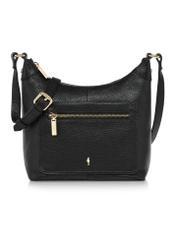 Black leather women's hobo style handbag TORES-0957-99(Z23)-01