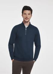 Navy blue men's sweatshirt without hood BLZMT-0067-69(Z24)-02