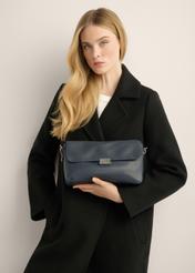 Navy blue women's handbag TOREC-1350-7E(Z26). Model shot.