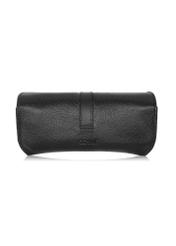 Black leather case PORMS-0539A-99(Z25) - product view from the back on a white background.