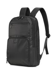 Black men's backpack TORMN-0410-99(W26) - product view slightly diagonal, on a white background.