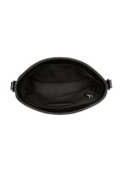 Small black women's handbag with gloss TOREC-1249-99(Z26), view of the inside of the product on a white background.