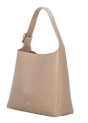 Large women's shoulder bag in cool beige color TOREC-1337-1K(Z26) - diagonal view of the product, on a white background.