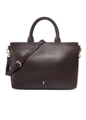 Brown large leather women's handbag TORES-1158-1I(Z26), front product view on white background.